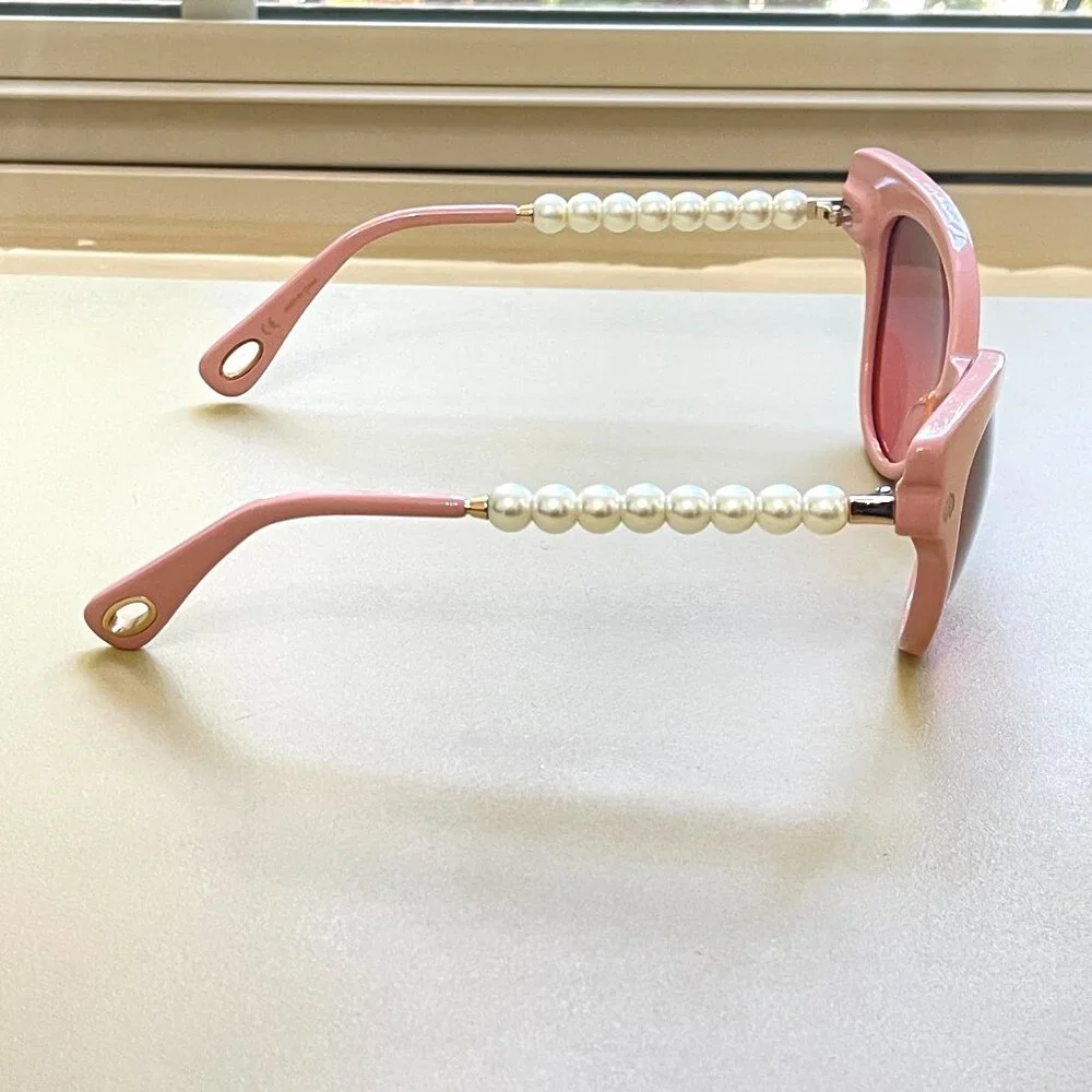 Lele Sadoughi Chelsea Sunglasses Blush Pink Pearl Cateye Hard To Find HTF